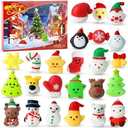 Christmas Advent Calendar 2025 Squishies,24 Mochi Squishy Toys, Christmas Countdown Calendar,Xmas Stocking Stuffers Gifts for Kids Toddlers Boys Girls Christmas Party Favor