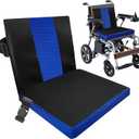 Soft Wheelchair Seat Cushion for Adults Washable Wheelchair Cushions for Seniors Wheelchair Pads Cushions Thick for Seat Non-Slip and Lumbar Support (Black + Blue)