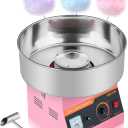 VEVOR Cotton Candy Machine Commercial, 1000W Electric Candy Floss Maker, Easy Use with 15 inch Stainless Steel Bowl and Sugar Scoop, Makes Hard Candy for Home Kids Birthday, Family Party, Pink