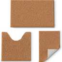 RUN HELIX Bathroom Rugs Sets 3 Piece, Extra Soft and Absorbent Chenille Bath Mats and U-Shaped Contour Toilet Rug, Quick Dry, Home Decor Accessories, Bath Mat Set for Bathroom, Tub, Shower, Champagne (16" x 24" & 20" x 32"& 20" x 20" U shape)