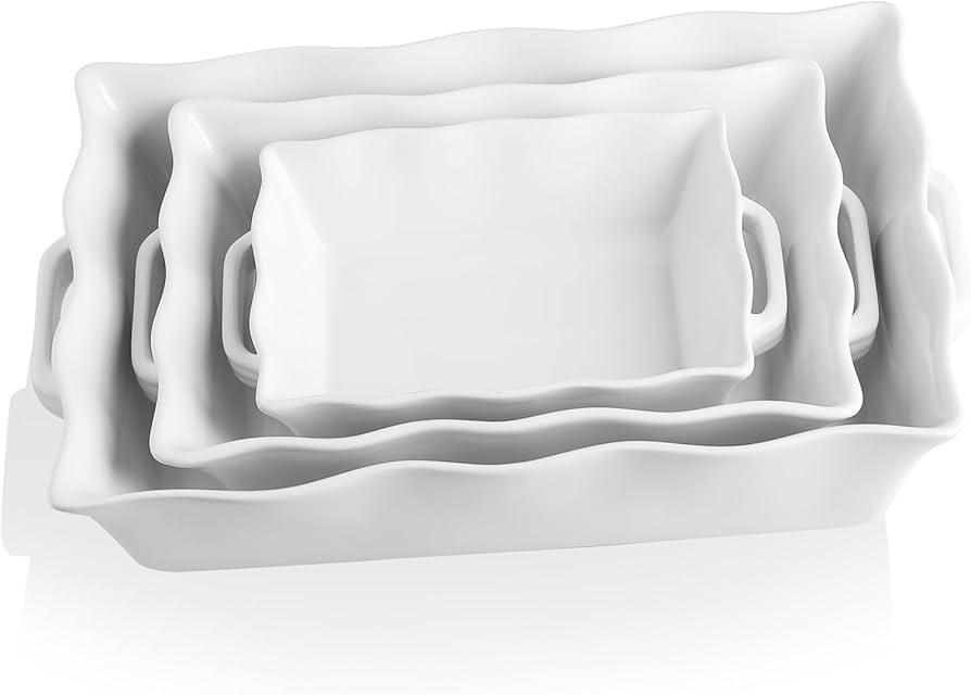 Sweejar Ceramic Baking Dish, Casserole Dish for Oven, 9x13 Inch Rectangular Lasagna Pan Deep, Bakeware with Handles for Cooking, Dinner, Kitchen, Banquet and Daily Use (Blue&Yellow)