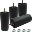 8Pcs 5 Inch Plastic Furniture Legs, Tapered Sofa Legs Round Couch Feet with M8 Hanger Bolts for Sofas/Coffee Tables/Dressers/Beds