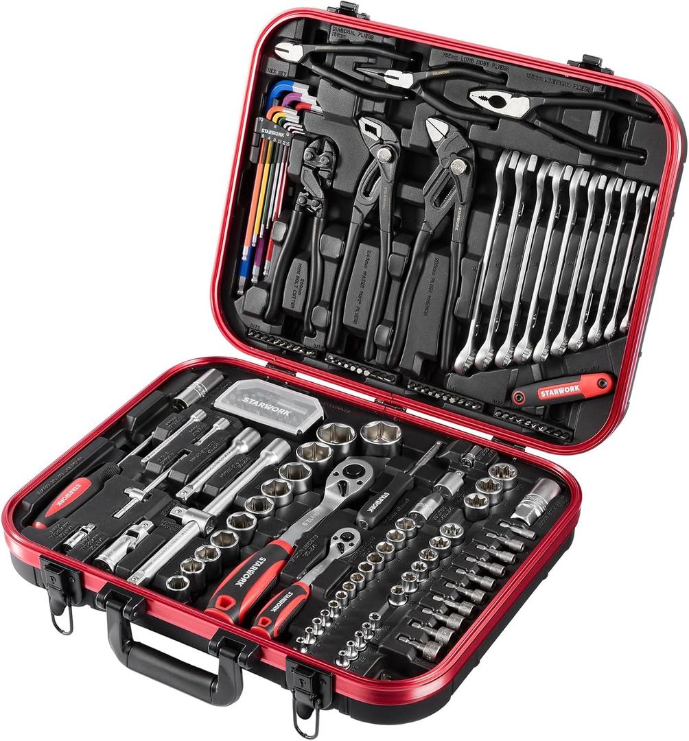 STARWORK TRUE MECHANIC 169-Piece Mechanics Tool Set, Professional, Metric