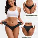 Seamless Underwear for Women V-Waisted No Show Panties Invisible Soft Stretch Bikini Hipster 6-Pack (L)