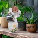 JFHEDY Gardening Gifts for Women, Angel Figurines Guardian Gifts for Women, New Home Gift Ideas, Sculpted Hand-Painted Figurine Angel Figurine