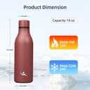Insulated Water Bottle with Strap,18 oz Double Wall Stainless Steel Vacuum Bottles Metal Water Flask,Brick Red