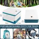 Fabulas Portable Potty for Toddler Travel, Foldable Travel Potty Training Toilet Seat for Kids Boys Girls, Emergency Mobile Toilet In Car for Camping Outdoor Indoor, with 30 Disposable Bags, Blue
