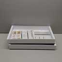 2 Pack Pull Out Cabinet Organizers 21"Deep with Raising Pad for Framed Cabinets,Expandable Slide Out Drawers Upgrade 3 Slide Rails,Roll Out Shelves Adhesive,Adjustable Width 12"-20.45" White