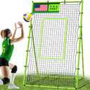 Volleyball Rebounder Net Lacrosse Rebounder Bounce Back Equipment with 5 Adjustable Rebound Angles Ground Stakes Neon Strap for Lacrosse Training and Volley Ball Practice