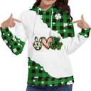 2 x TMSD Women's Mardi Gras St.Patrick's Day Long Sleeve Hoodie with Pocket (Hoodie | Peace & Love)