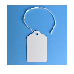 500 Merchandise Tags with String Attached  2 1/4” x1 7/16”  White Marking Hanging Paper Tags with Strings, Labels to Tie On