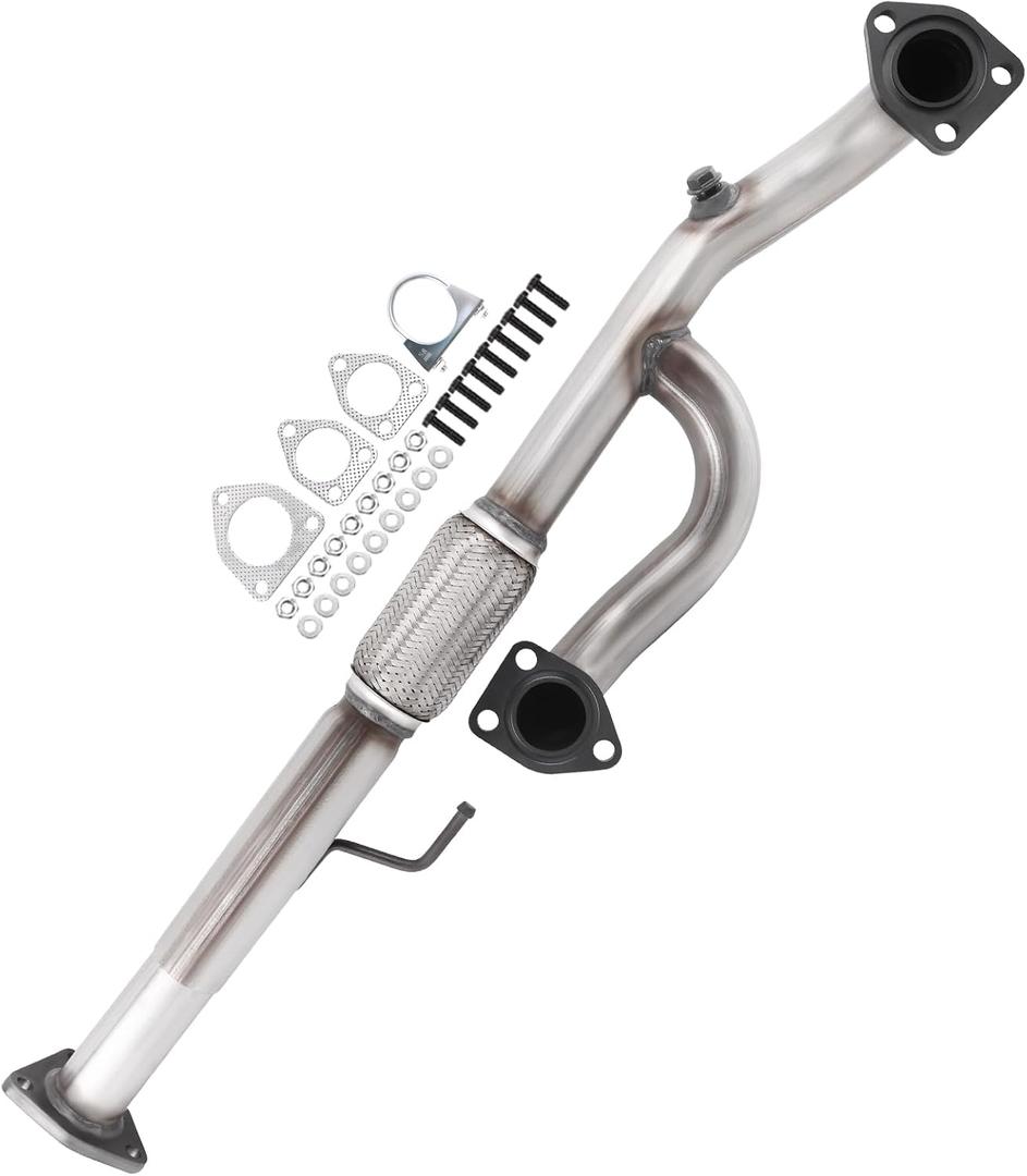 409 Stainless Steel Exhaust Stainless Y Flex Pipe Compatible with 2009 2010 2011 2012 2013 2014 Pilot 3.5L V6，Repklace OE : 73011, 38016, 2100-424935 EPA