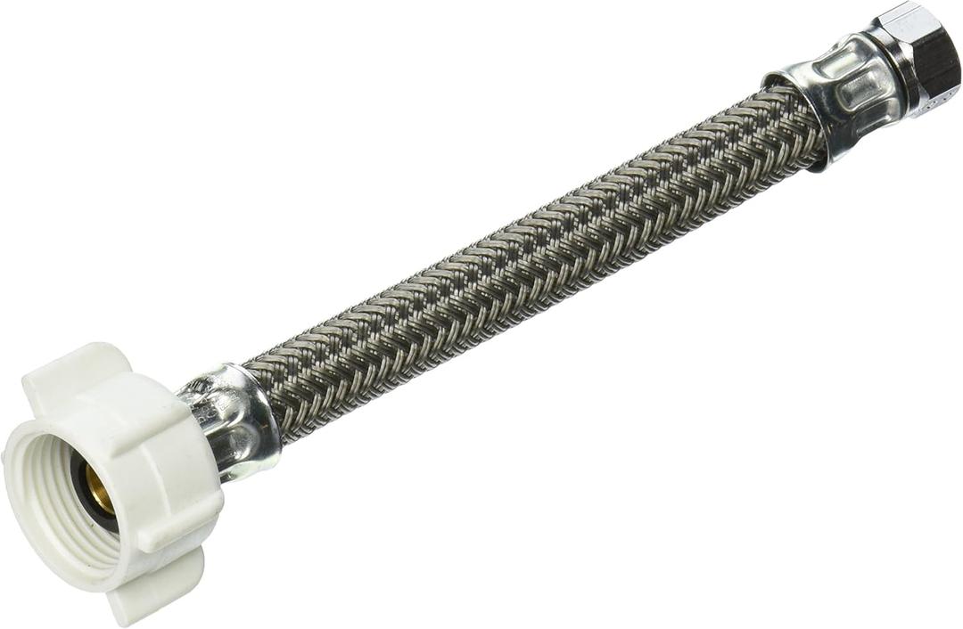 BrassCraft B1-6DL F 3/8" Compression x 7/8" Ballcock Nut x 6" Braided Polymer Toilet Connector