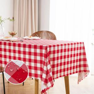 MANGATA CASA Red Gingham Tablecloth for Rectangle Tables- Checkered Table Cloth Waterproof Kitchen & Table Linens-Polyester Buffalo Plaid Wrinkle Free Table Cover(Red 60x84in)