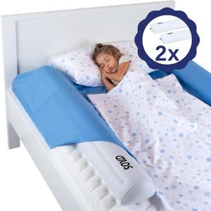 2-Pack Inflatable Bed Rail for Toddlers - Secure Travel Bed Bumpers - Bed Guard for Kids - Blow up Bed Rail for Twin, Full, Queen, King Size Beds