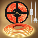 pcningled AC 110V LED Strip Lights 2 Meter Outdoor Rope Lights Waterproof Warm White 3000K Cuttable LED Tape 6.56 Feet Adhesive LED Lights for Bedroom Under Cabinet Lighting