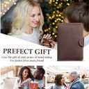 RFID Passport Holder for Travel with Airtag Slot(Hidden) - Genuine Leather Passport Wallet for 2 Passports, Large Capacity Passport Cover for Men & Women, Family & Couples, Christmas Gift