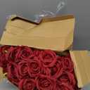 Hotop 40 Pcs Rose Artificial Flowers Bulk with Long Stem,Realistic Silk Fake Roses Bouquet for Home Wedding Centerpieces Party Table Decoration Valentines Gifts(Wine Red)
