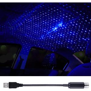 LEDCARE USB Projector Night Light, Portable Adjustable Star Roof Light Car Interior LED Romantic Atmosphere Star Projector for Cars Trucks Bedroom Party Decoration(Violet Blue)
