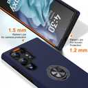 JAME for Samsung Galaxy S24 Ultra Case, Slim Fit Shockproof Heavy Duty Protective Cover with Ring Holder Stand Kickstand, Military-Grade Protection Phone Case for Galaxy S24 Ultra 6.8", Blue