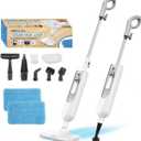 Steam Mop All-in-one Multi-Functional Powerful Steam Cleaner, Handheld Detachable Floor Steamer with 2 Steam Level, 380ML Water Tank & 23FT Power Cord for Whole Home Use(Yellow)