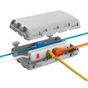 Outdoor Waterproof Electrical Box, Large Extension Cord Cover (9.05x6.61x2.67inch) Plug Protector Cable Connection Safety Box IP54 Water-Resistant for Power Strip, Holiday Light and Decorations, Grey