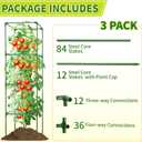 3 Pack Square Tomato Cages for Garden - 56 Inch Heavy Duty Tomato Plant Support Stakes, Sturdy Metal Core with Rust-Resistant Coating, Tomato Trellis for Raised Beds