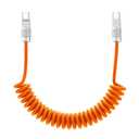 chubbycable Curly Chubby 240W Coiled USB C Fast Charging Cable Durable Braided Charger Cord for Car Compatible with iPhone 17-15 Series iPad, Orange, Type-C to Type-C, 2.13FT-6.56FT