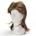 Mens Wig Short Fluffy Wavy Wig for Men Boys Natural Synthetic Male Halloween Costume Wig (Mixed Brown)