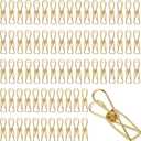100 Pcs Paper Clips Metal Wire Hollow Out Clothespins Multi Purpose Utility Binder Clips Invoice Bill Stainless Steel Hanging Clothes Pins for School Kitchen Outdoor Office(Small, Gold)