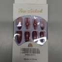 LPOODDNU Christmas Press on Nails Medium Almond Fake Nails, 24Pcs Red Christmas French Tip Glue on Nails Full Cover Red Bow Tie Christmas False Nails Cute Design Christmas Acrylic Nails for Women