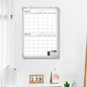 Lincia 24" x 18" Magnetic Vertical 2 Month Dry Erase Calendar for Wall Undated Horizontal Dry Erase Wall Calendar Planner Aluminum Frame Whiteboard for Home Office Projects Wall Fridge