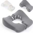 BALAPET Memory Foam Bed Sore Cushions for Butt, Ergonomic Bedsore Pressure Relief Pillow for Sleeping and Sitting, Removable T Shaped Opening Tailbone Cushion for Bed Sores on Buttocks(Grey)