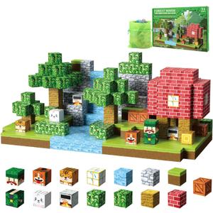 Magnetic Blocks, 150PCS Magnetic Building Blocks Cubes Open-Ended Building Toys with Storage Bag, STEM Montessori Toys for Kids, Christmas Birthday Gifts for 3 4 5 6 7 8+ Year Old