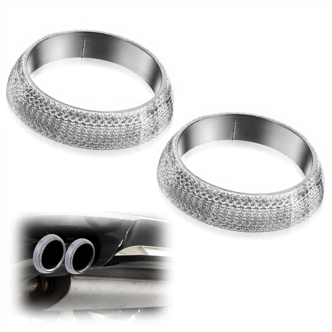 2PCS Exhaust Manifold Gasket, ID 2.5inch Universal Gaskets Exhaust Donut Gasket Replacement to Prevent Leaking Between Exhausts Manifold and Pipe