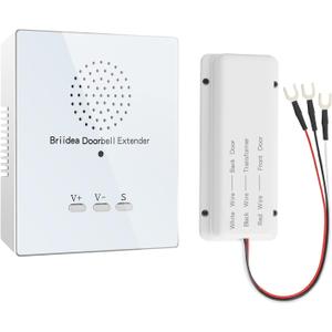 Briidea Doorbell Extender - Converts Wired Doorbell to Wireless, 21 Melodies, 500' Range, 105dB for Garage, Basement