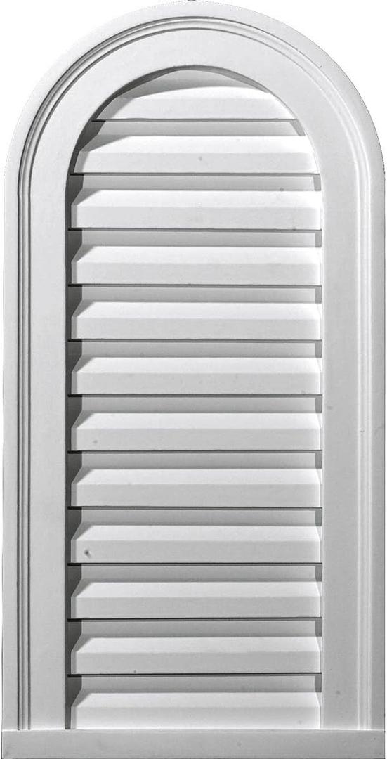 Ekena Millwork 12"W x 24"H x 1 7/8"P, Cathedral Gable Vent Louver, Non-Functional