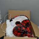 OCTROT Red Christmas Heated Blanket Electric Throw 50X60, Heating Throw Gift with 10 Heating Levels & 8 Hours Auto Off, Plaid Checkered Sherpa Blanket Warmer for Adults, Couch Bed Office Use