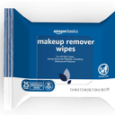 Amazon Basics Makeup Remover Wipes, Gentle Cleansing, Dermatologist Tested, Original, Plant Based, Alcohol-Free, Removes Waterproof Mascara, 25 Count Per Pack, Pack of 2