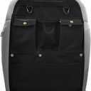 Black Car Seat Back Organizer with Multiple Pockets and Hooks