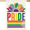 AVOIN colorlife Pride Rainbow House Flag 28x40 Inch Double Sided, LGBTQ+ Community Progress Yard Outdoor Flag