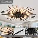 ZGLAOJT Semi Flush Mount 8 Light Ceiling Light Modern Metal Ceiling Lighting Black Light Fixture for Farmhouse Kitchen Dining Room Bedroom Hallway Living Room.