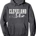 Cleveland Ohio Apparel Co. Cleveland Ohio Skyline Pride Vintage Cleveland Pullover Hoodie OEKO-TEX STANDARD 100