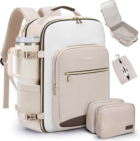LOVEVOOK 50L Travel Backpack for Women & Men, Airline Approved Carry On Luggage with 3 Packing Cubes, TSA Overnight Bags, Waterproof Personal Item Bag, Weekender Essentials Backpacks fits 17" Laptop