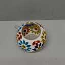 VCUTEKA Bird Feeder Mosaic Fly Through Bird Feeders for Outside Hanging with Round Shape Glass Container to Attract More Wild Birds for Garden, Yard, Backyard, Deck and Porch Decor, 7-Inch (Yellow)