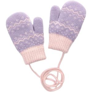 Kid's Knitted Mittens with Rope - Soft, Warm Winter Mittens for Kidsfor 3-5 years