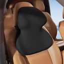 BEBAS Car Headrest Pillow, Ergonomic Neck Pillow with Memory Foam, Enlarged Surface for Head Neck Shoulder Support, Breathable Removeable Car Seat Pillow for Pain Relief(Black, 1 Pack)