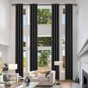 Extra Long Blackout Curtains, Custom Made, Grommet High Ceiling Window Drapes, 2 Story Curtains for Living Room and Loft Room(1 Panel, Black, 52"x144")