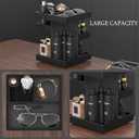 Cologne Organizer for Men Women, Large Capacity Wood Cologne Stand with Rotate Perfume Shelf Bathroom Vanity Countertop Storage
