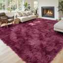 8x10 Area Rugs for Living Room Bedroom, Large Area Rug Shaggy Carpet Soft Plush Furry Bedside Rug, Rugs for Home Decor (Burgundy, 8 x 10)